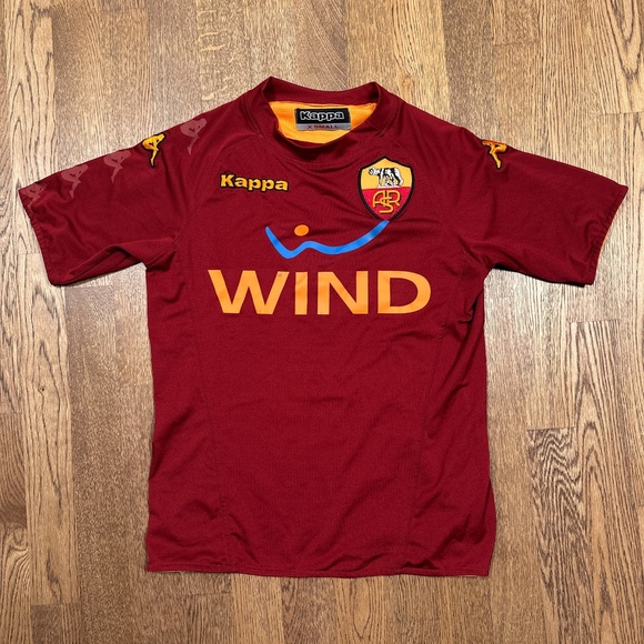 Vintage Y2K Kappa AS Roma Burgundy Red Training Soccer Jersey Mens XS - Picture 1 of 13